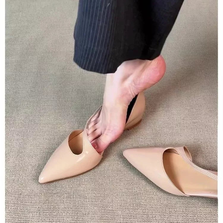 Pink point toe flats shoes by Trendsi, stylish and comfortable footwear for casual or dressy occasions.