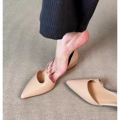 Pink point toe flats shoes by Trendsi, stylish and comfortable footwear for casual or dressy occasions.