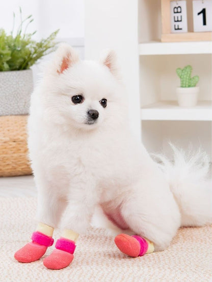 Sky blue waterproof anti-slip pet shoes by Trendsi, showing durable soles and secure fit for dogs' paws.