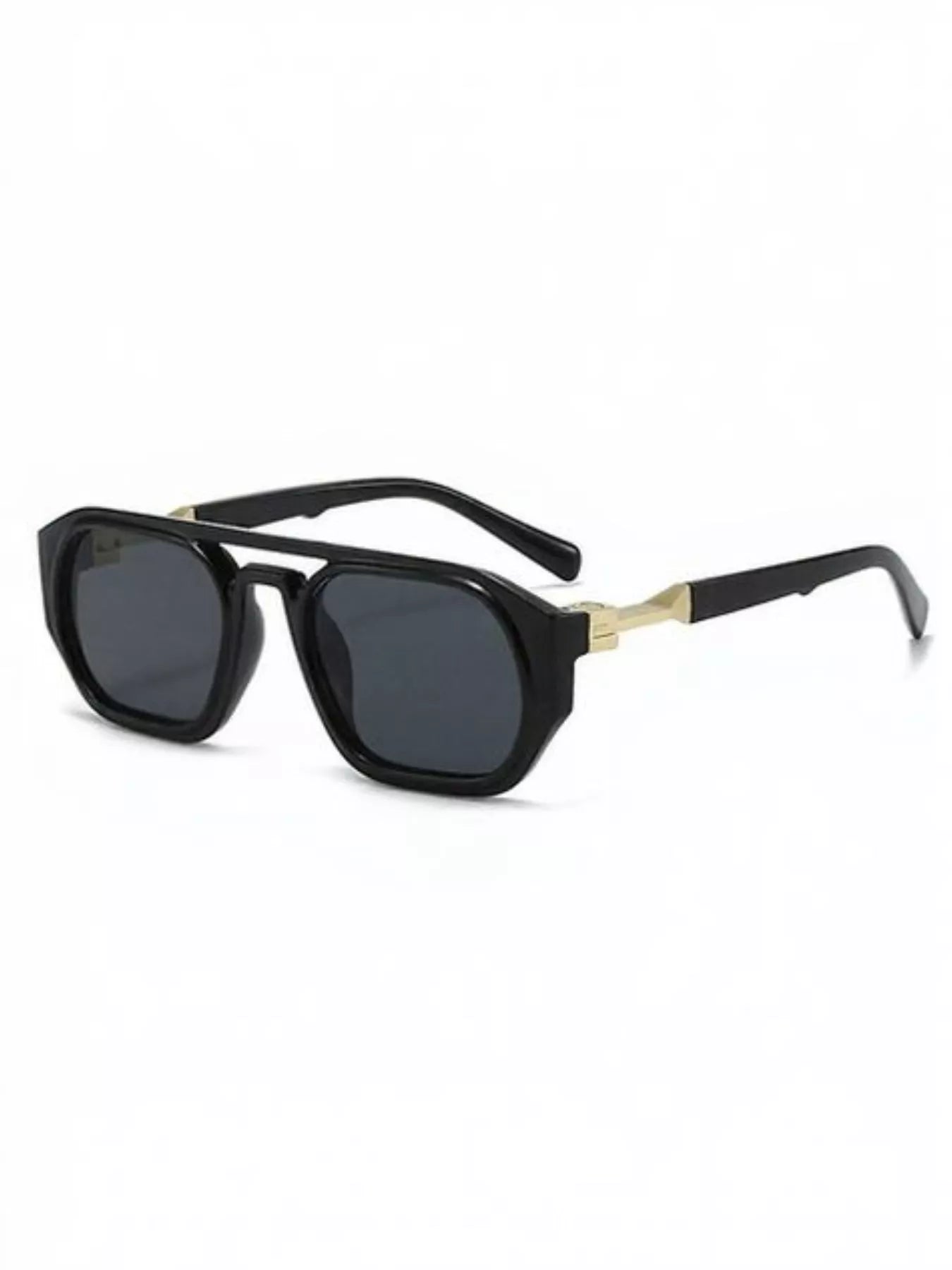 Retro octagon frame sunglasses with dark lenses, stylish design by Trendsi, shown on a model.