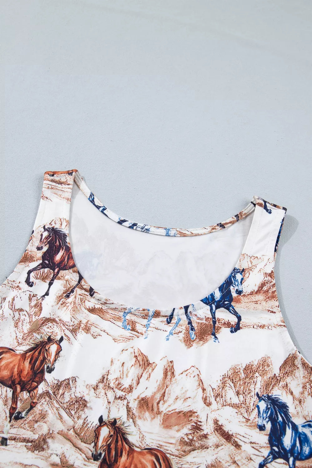 Taupe Western slim tank top featuring a horse hat design, by Trendsi, styled for casual and western-inspired outfits.
