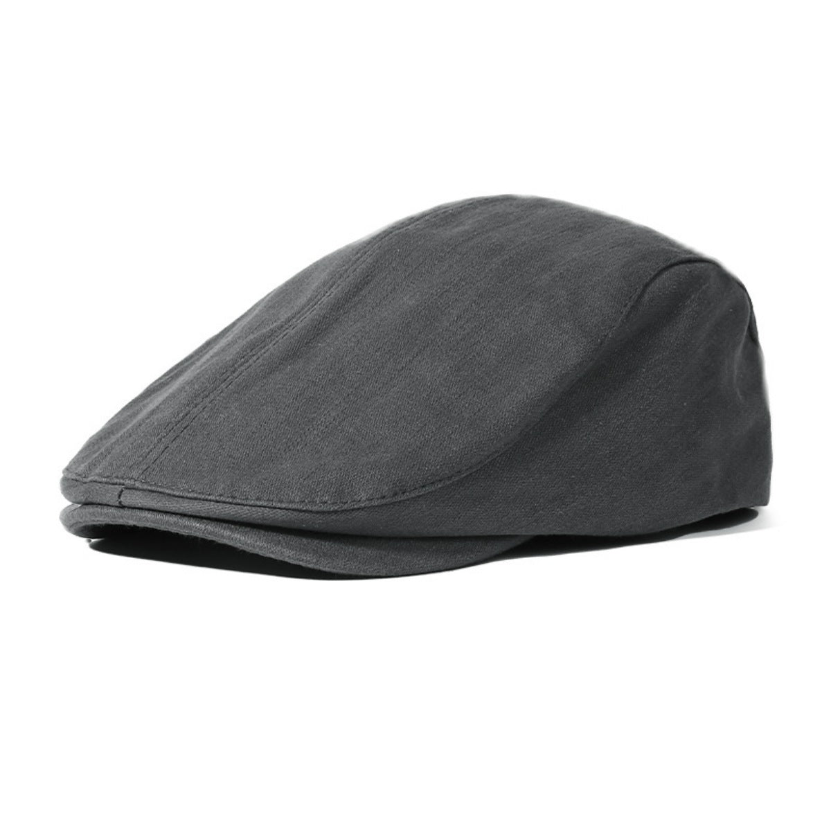 Stylish classic solid color newsboy cap from Trendsi, featuring a rounded crown and short brim for a vintage-inspired look.