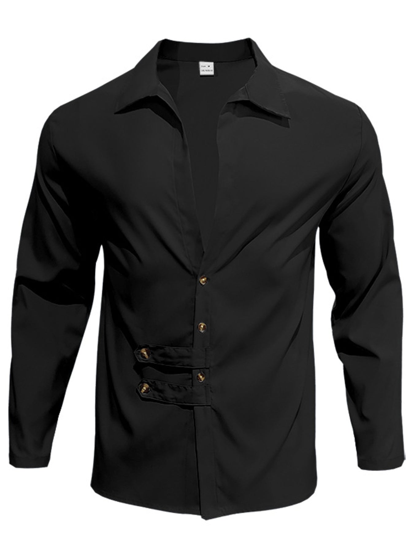 White men's full size casual button-up shirt from Trendsi, plus size with a classic collar and long sleeves.