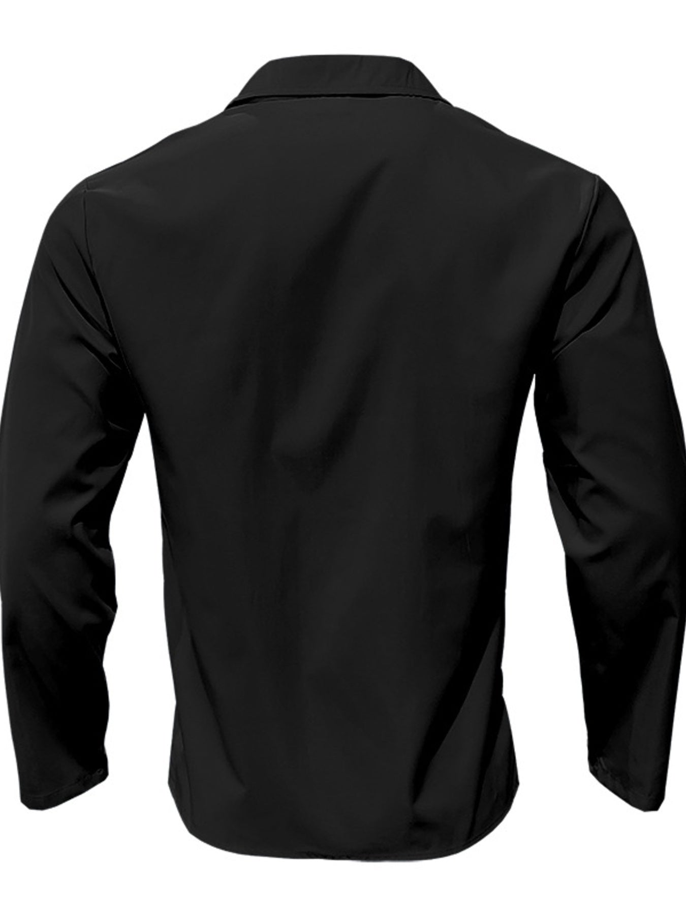 Full size men's casual button-up shirt by Trendsi in white, featuring a classic collar and long sleeves.