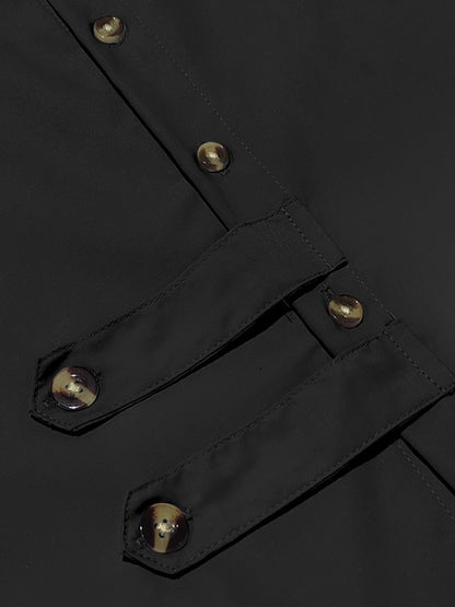 White men's full-size casual button-up shirt by Trendsi, shown on a model, with a classic collar and long sleeves.