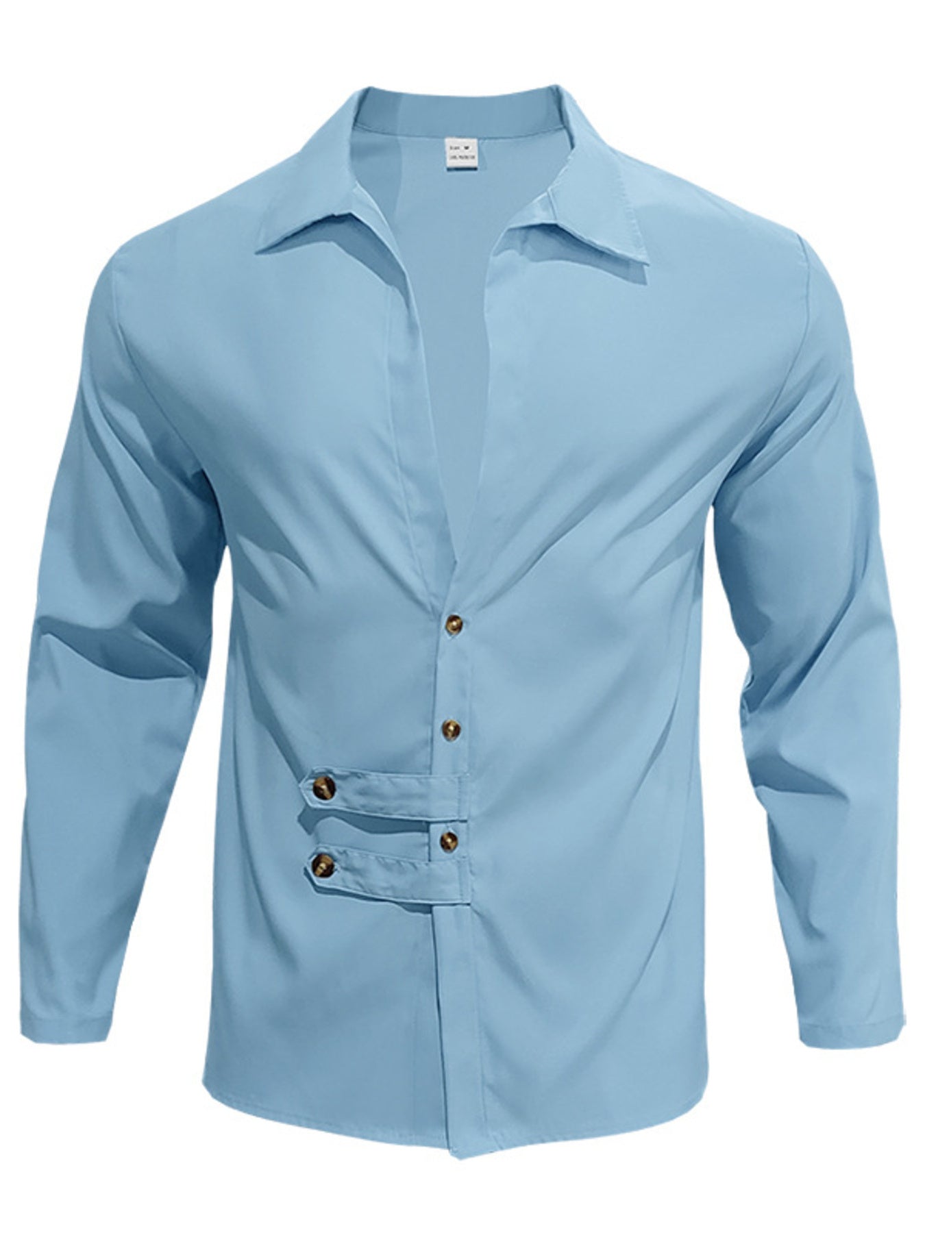White men's full-size casual button-up shirt by Trendsi, displayed flat with collar and long sleeves.