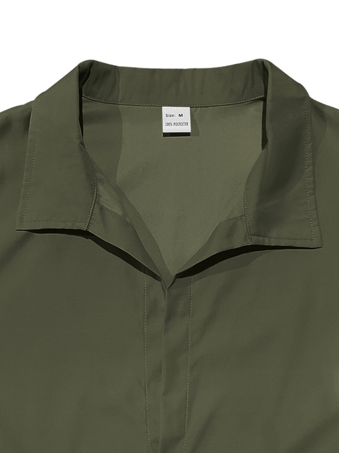 Men's full-size casual white button-up shirt by Trendsi, featuring a classic collar and long sleeves for everyday wear.