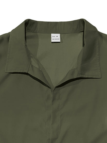 Men's full-size casual white button-up shirt by Trendsi, featuring a classic collar and long sleeves for everyday wear.