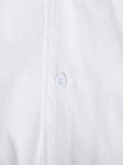 White men's full size casual short-sleeve shirt by Trendsi, relaxed fit, lightweight fabric, suitable for everyday wear.