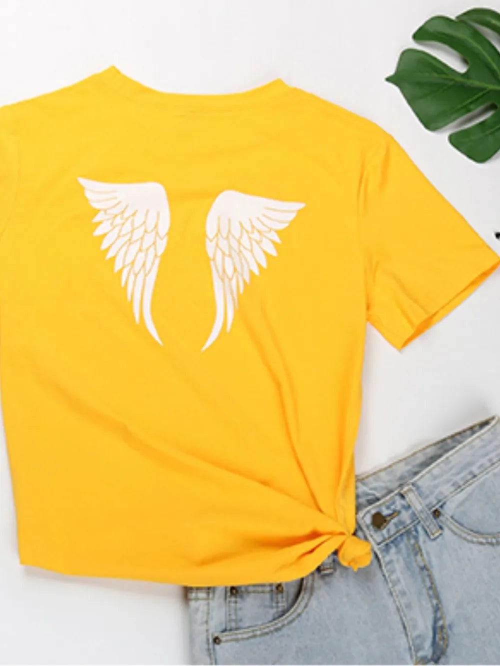 Perfee ANGEL Round Neck Short Sleeve T-Shirt - Redemption By Ashley North