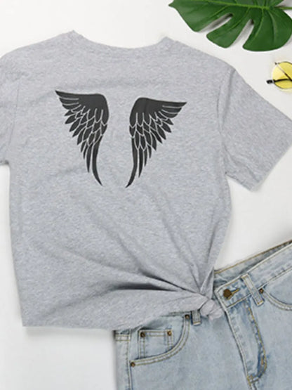 Perfee ANGEL Round Neck Short Sleeve T-Shirt - Redemption By Ashley North