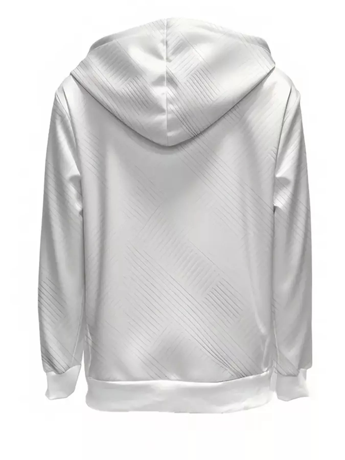 Texture zip-up hoodie with drawstring from Trendsi, featuring a soft fabric and casual fit, shown in a close-up of the front.