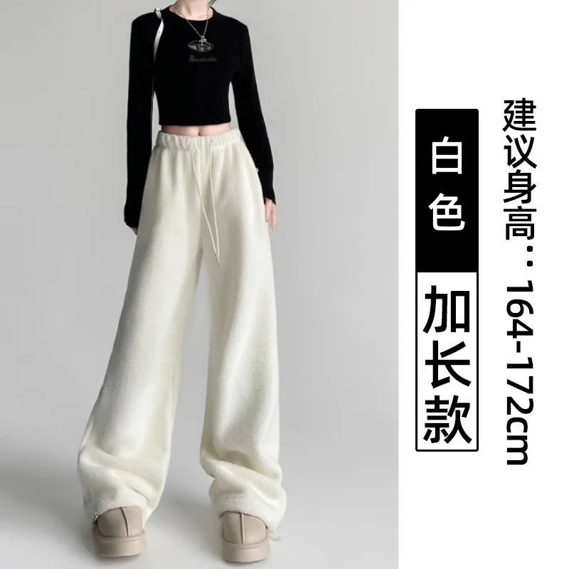 Yellow CozyChic™ winter pants by Vennus Store, warm, loose fit, stylish wide-leg design for cold weather comfort.