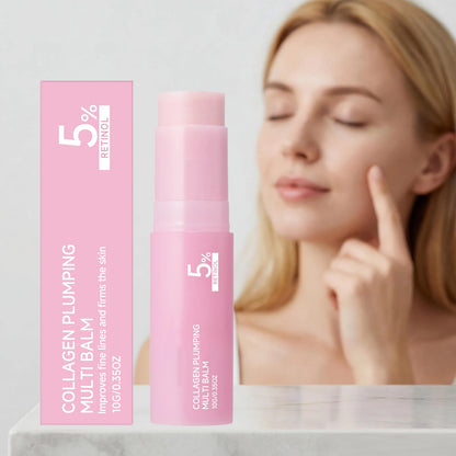 West Month Beauty PlumpGlow™ Collagen Balm in 10g tubes, showcasing smooth, hydrated lips with a natural, glossy finish.