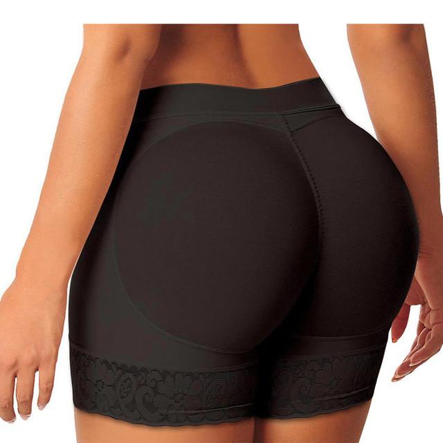 Yellow Pandora beige padded body shaper and butt lifter panty, seamless lingerie and underwear for shaping and support.