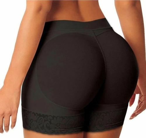 Yellow Pandora beige padded body shaper and butt lifter panty, seamless lingerie and underwear for shaping and support.